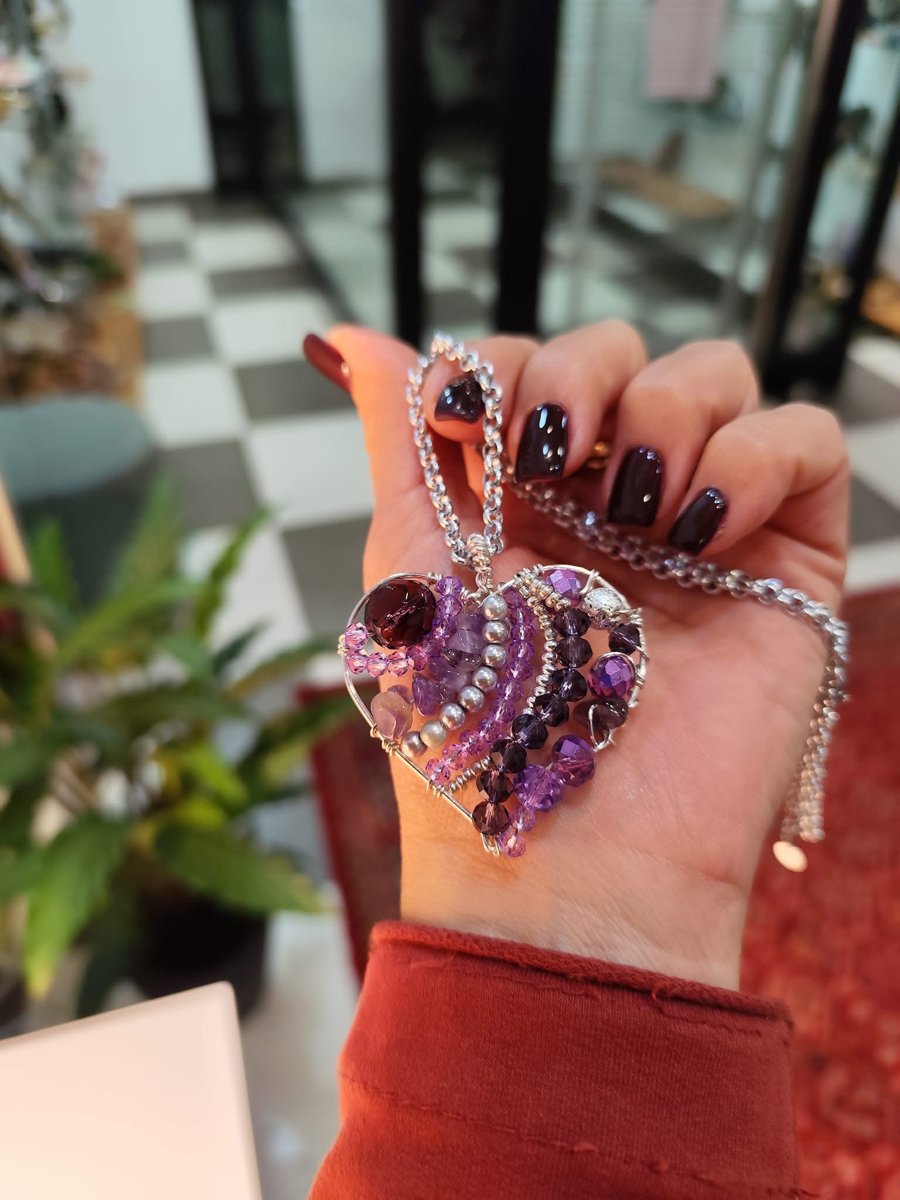 Ciondolo cuore lilla