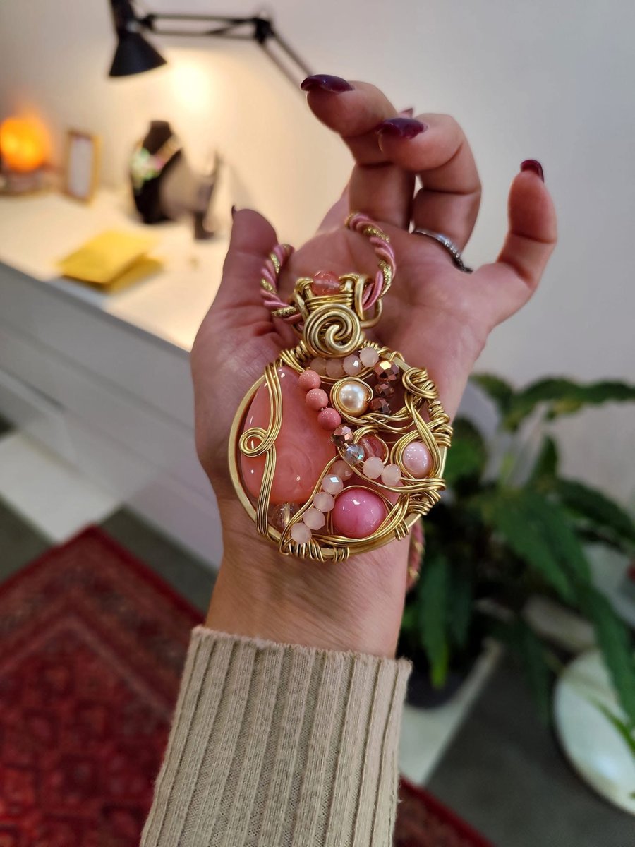 Ciondolo rotondo rosa