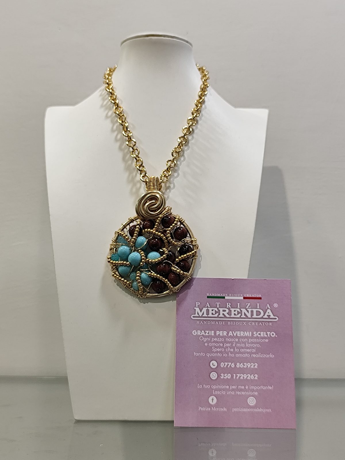 Collana pendente pietre dure