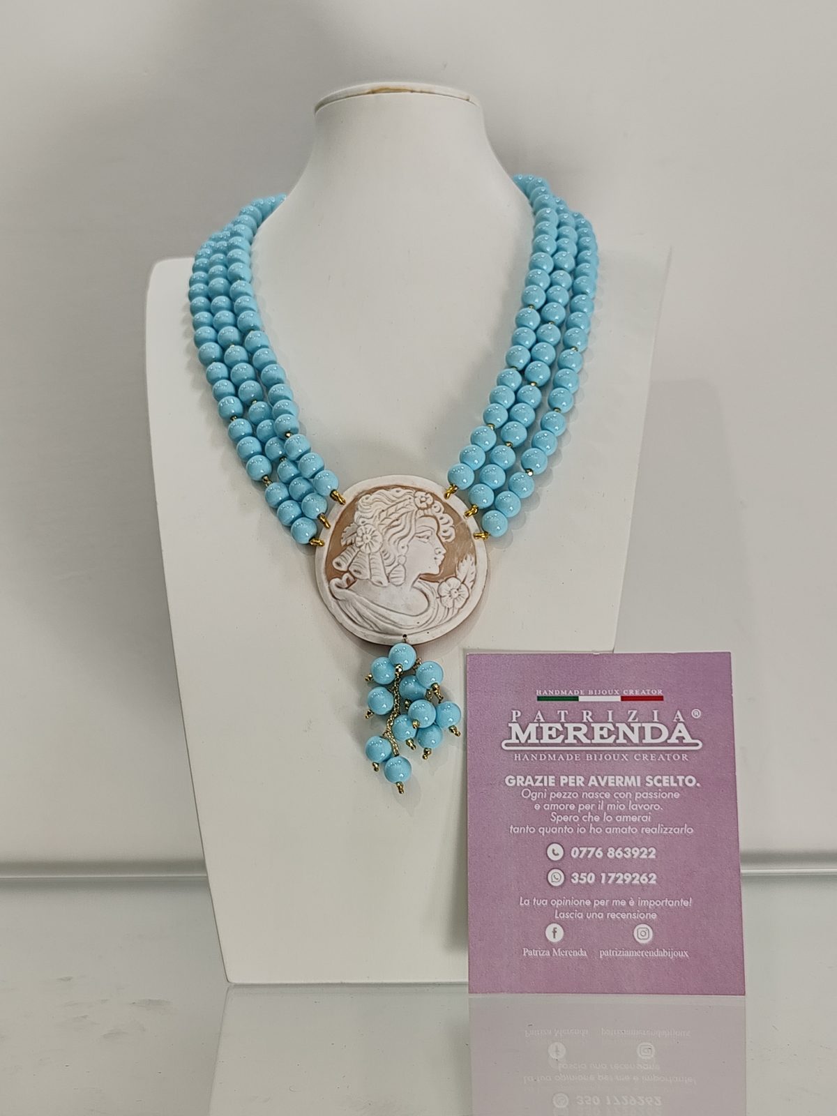 Collana in pasta di turchese e conchiglia