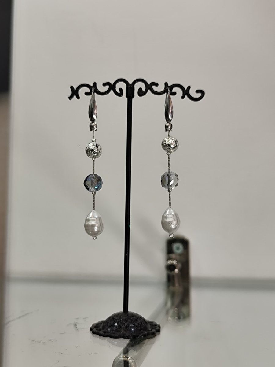 Orecchini con catena acciaio