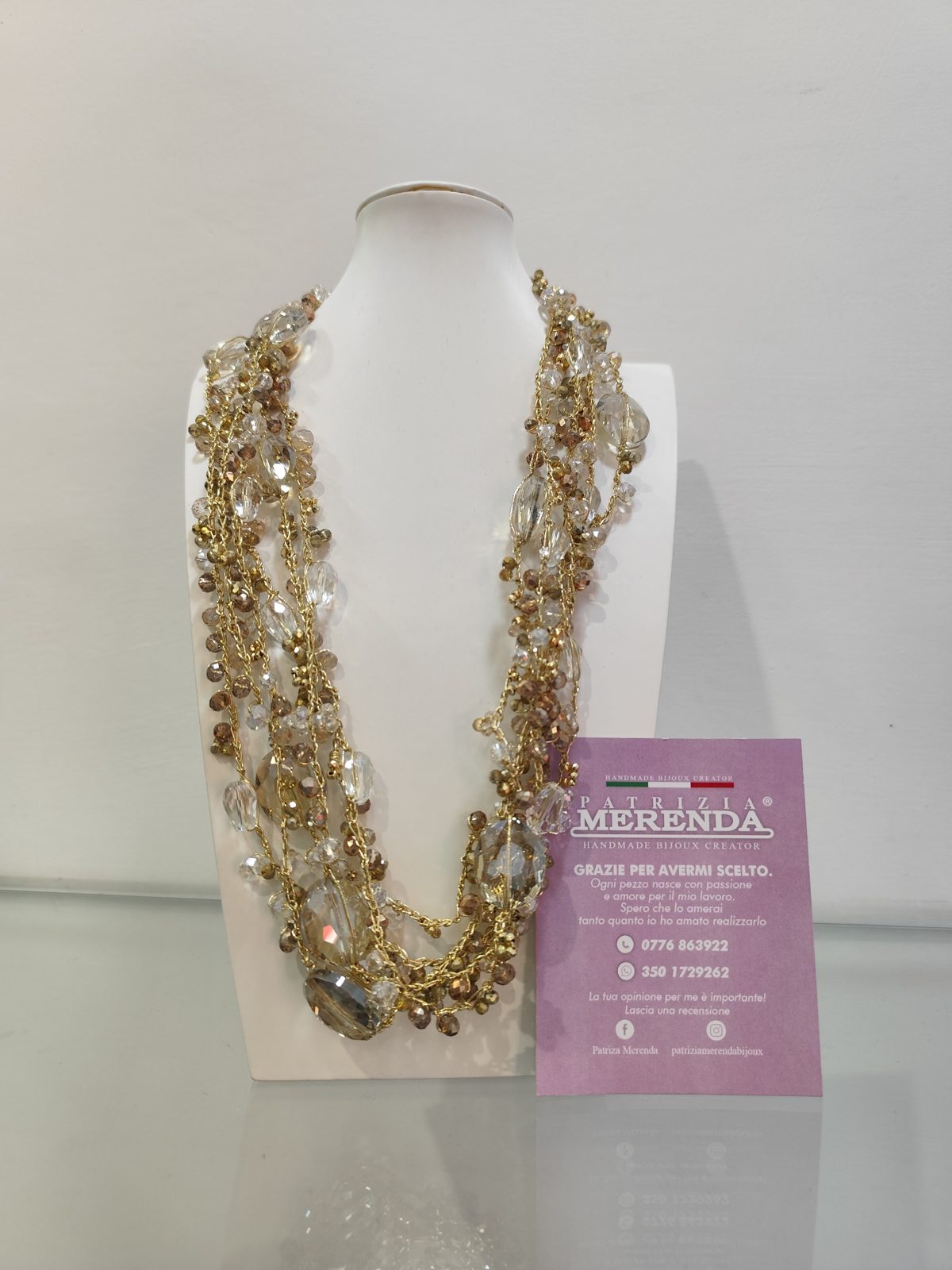 Collana artigianale in filato gioiello