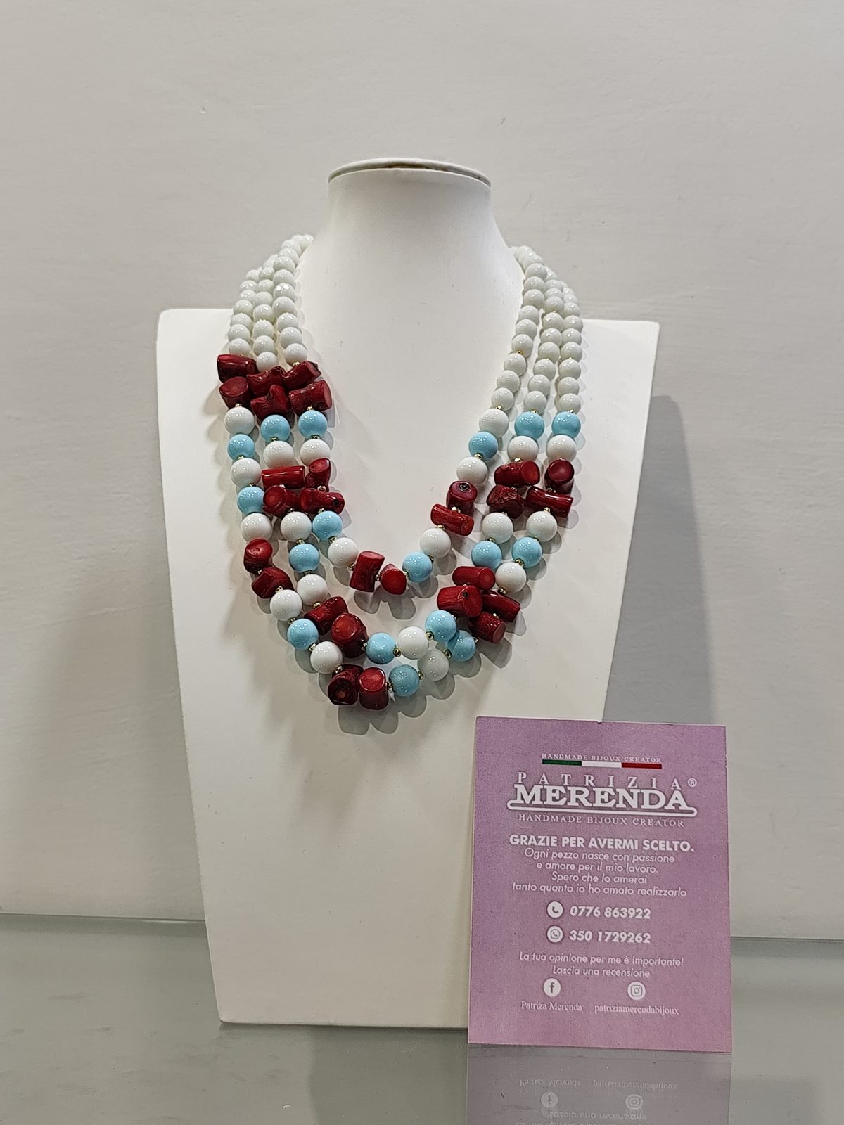 Collana con pasta di corallo