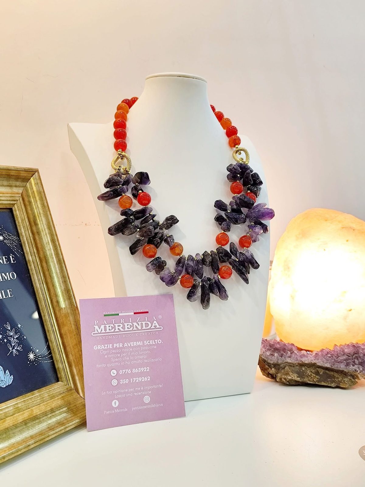 Collana con ametista e pietre dure