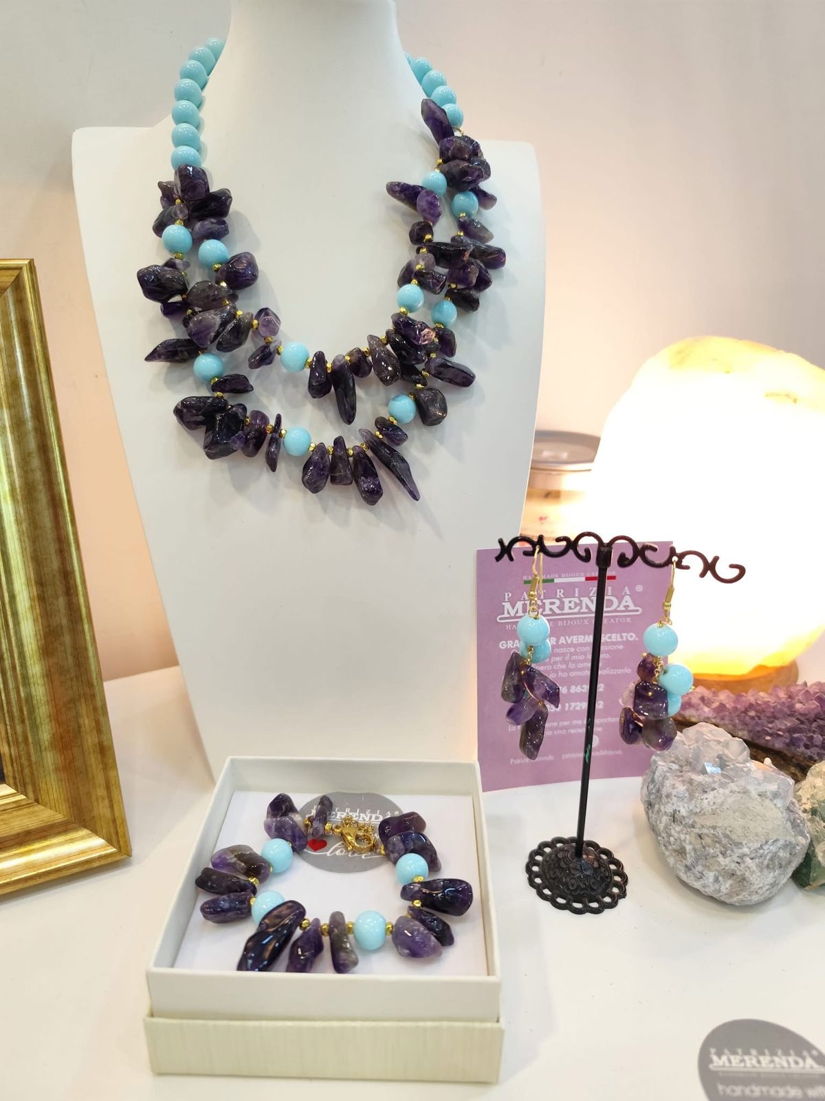 Collana con ametista e pietre dure
