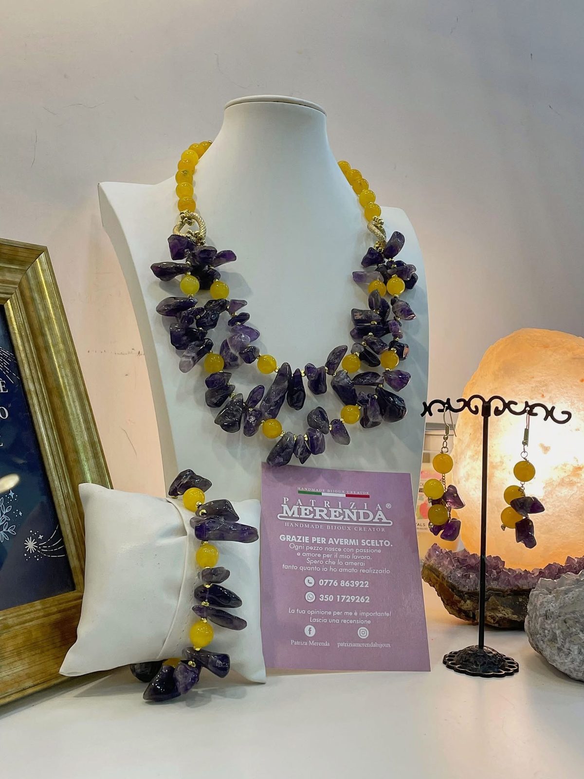 Collana con ametista e pietre dure