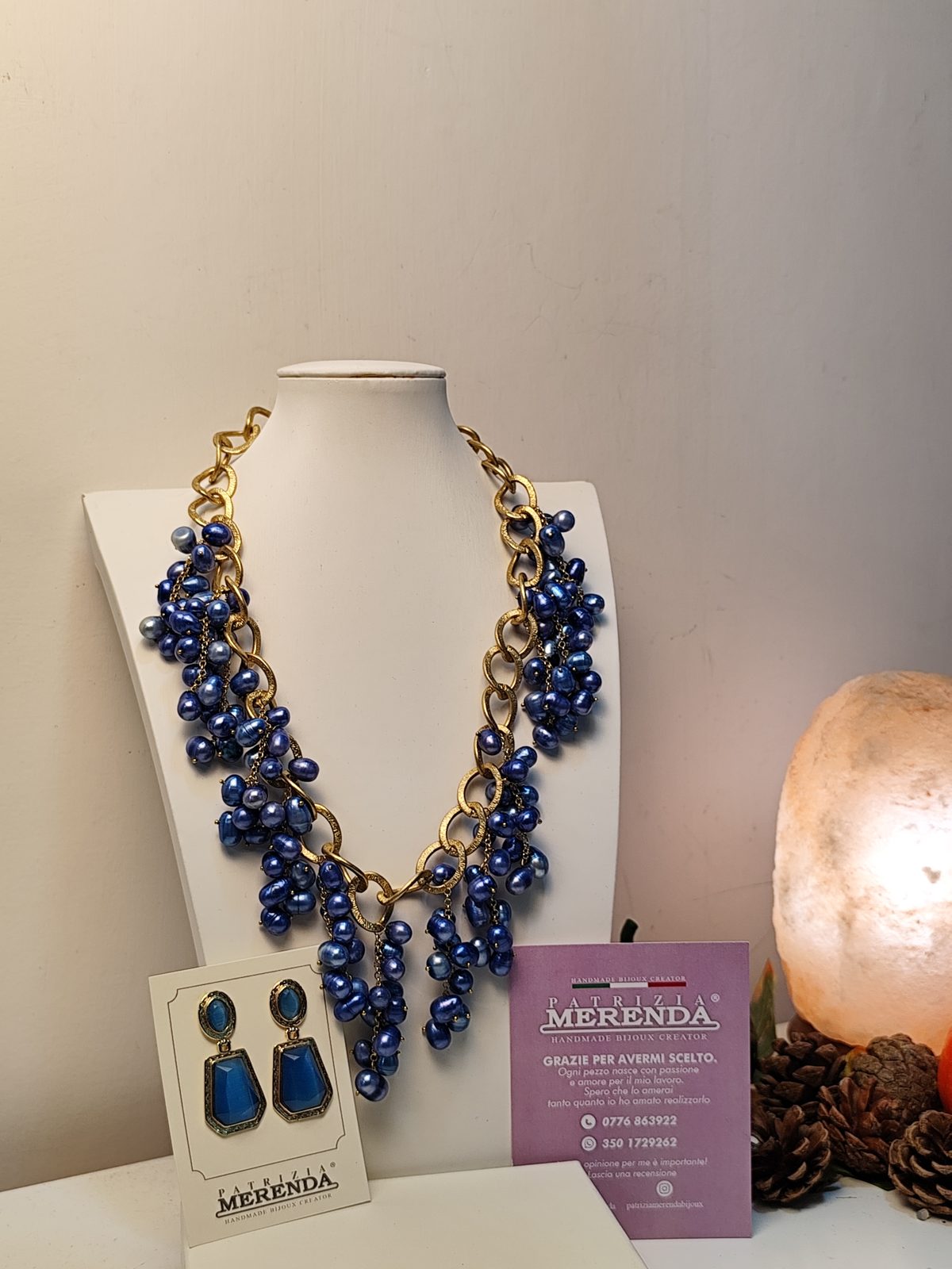 Collana con perle cerate