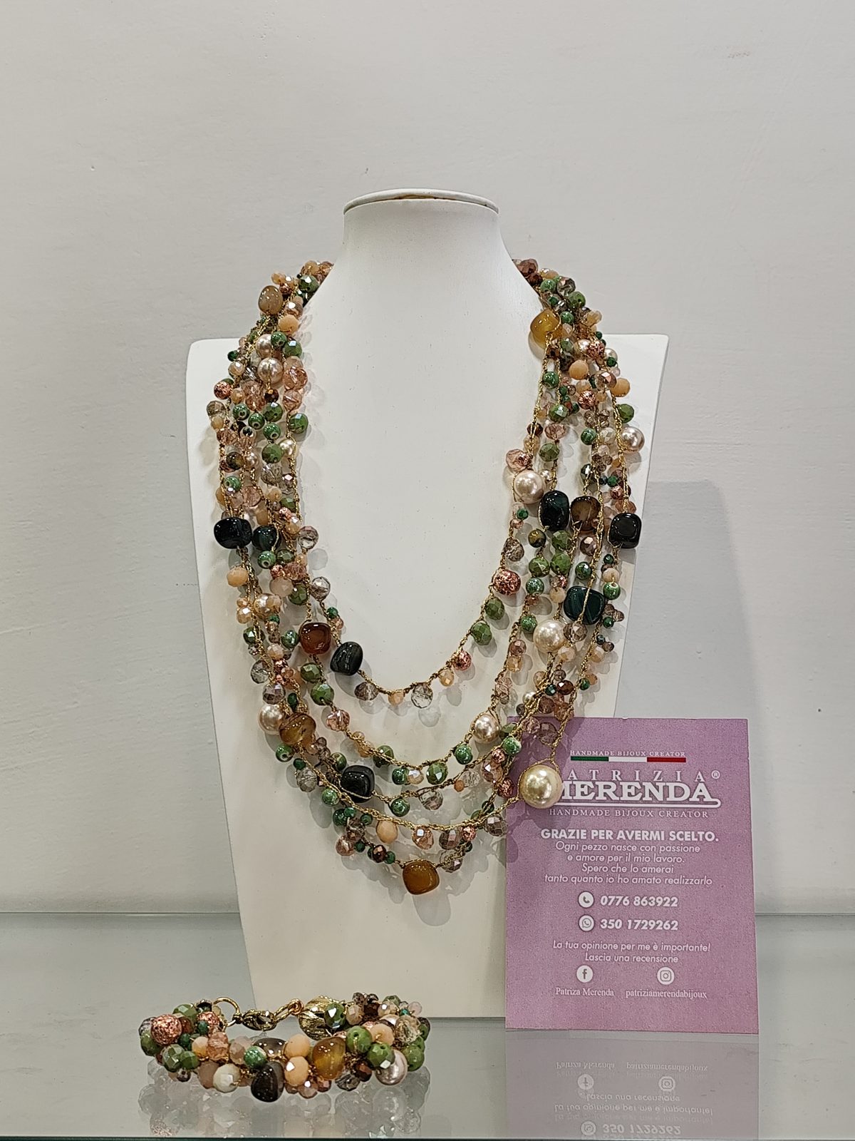 Collana multi filo crochet