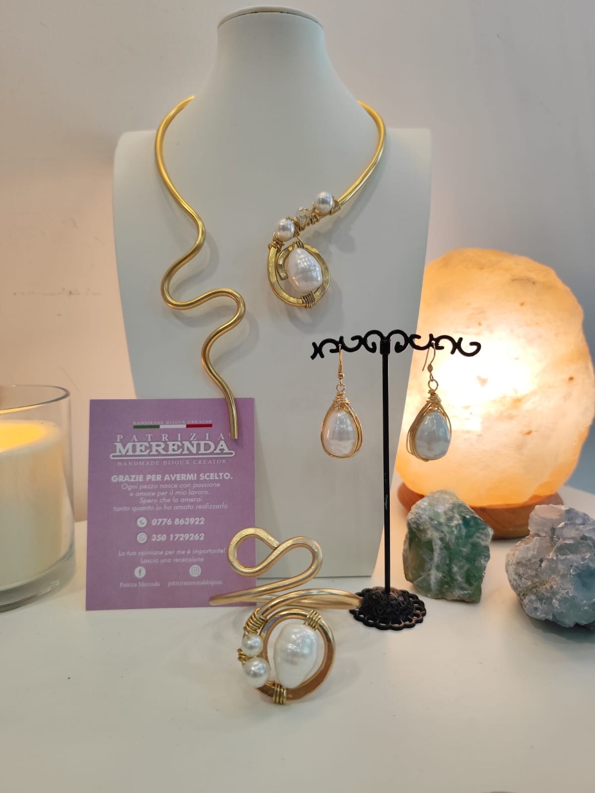 Parure perle barocche in wire minimal
