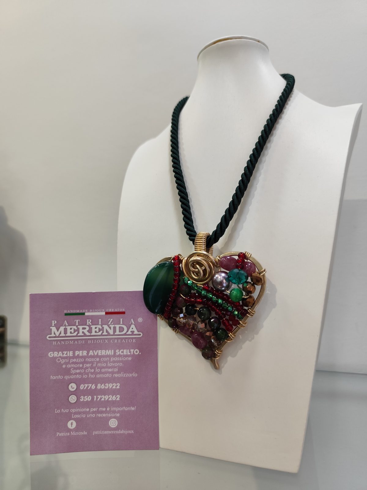 Pendente a cuore in alluminio